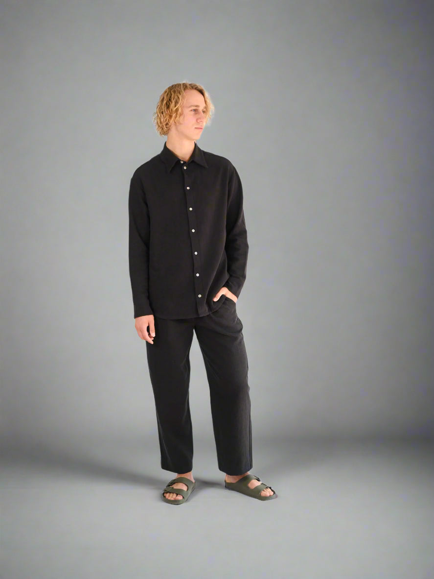 Straight Ramie Pants for Men