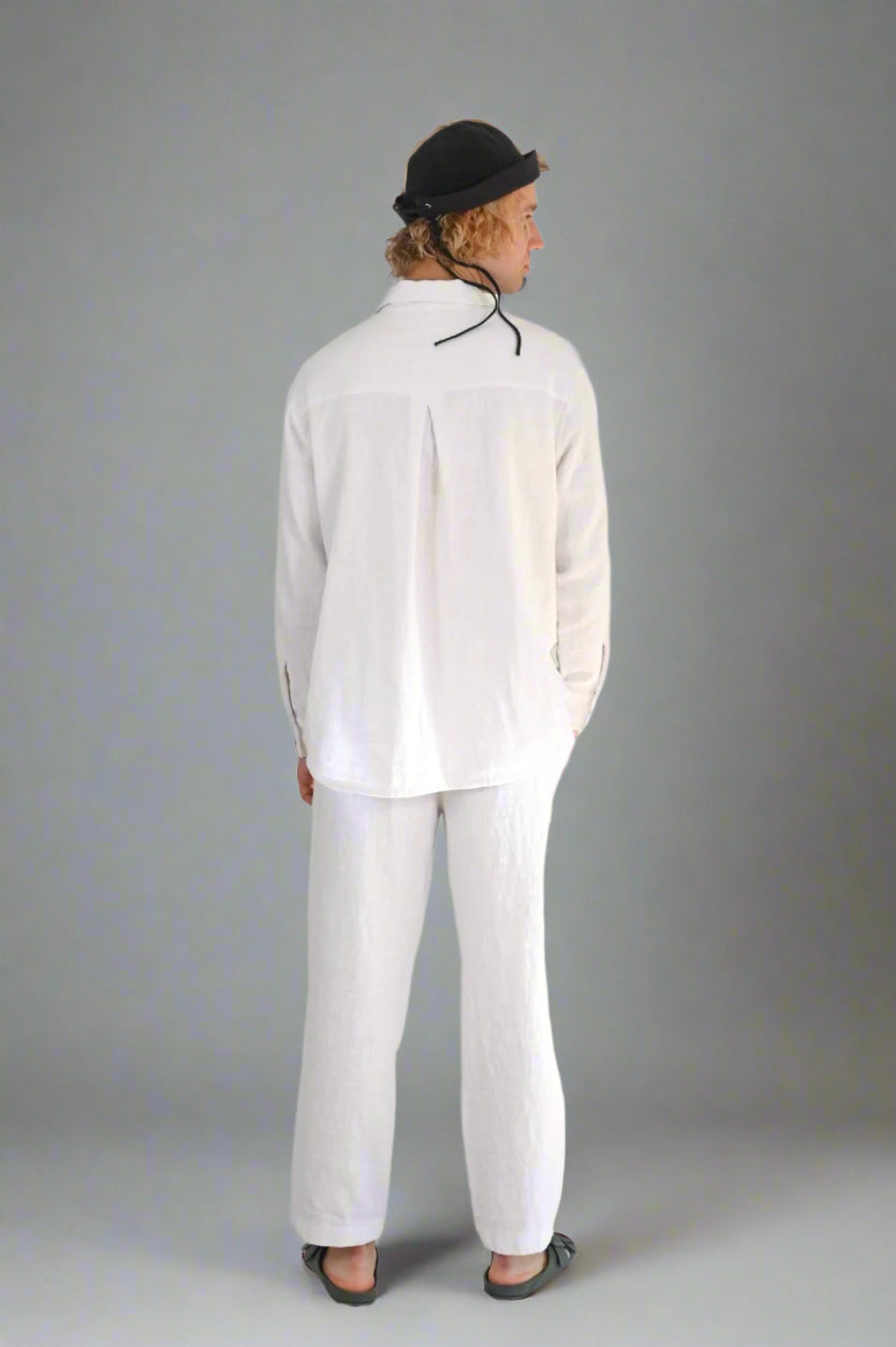 Straight Ramie Pants for Men
