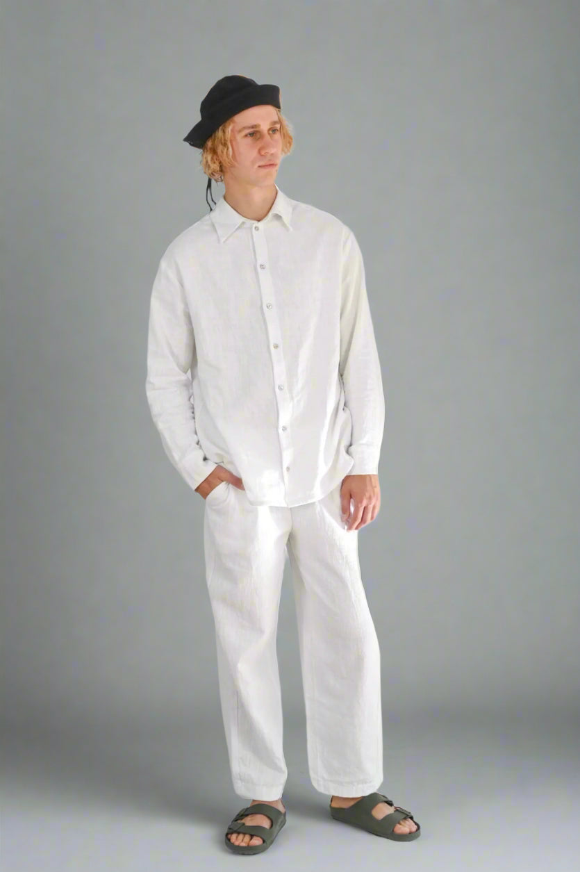 Straight Ramie Pants for Men