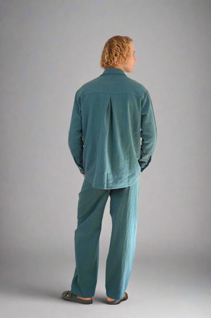 Straight Ramie Pants for Men