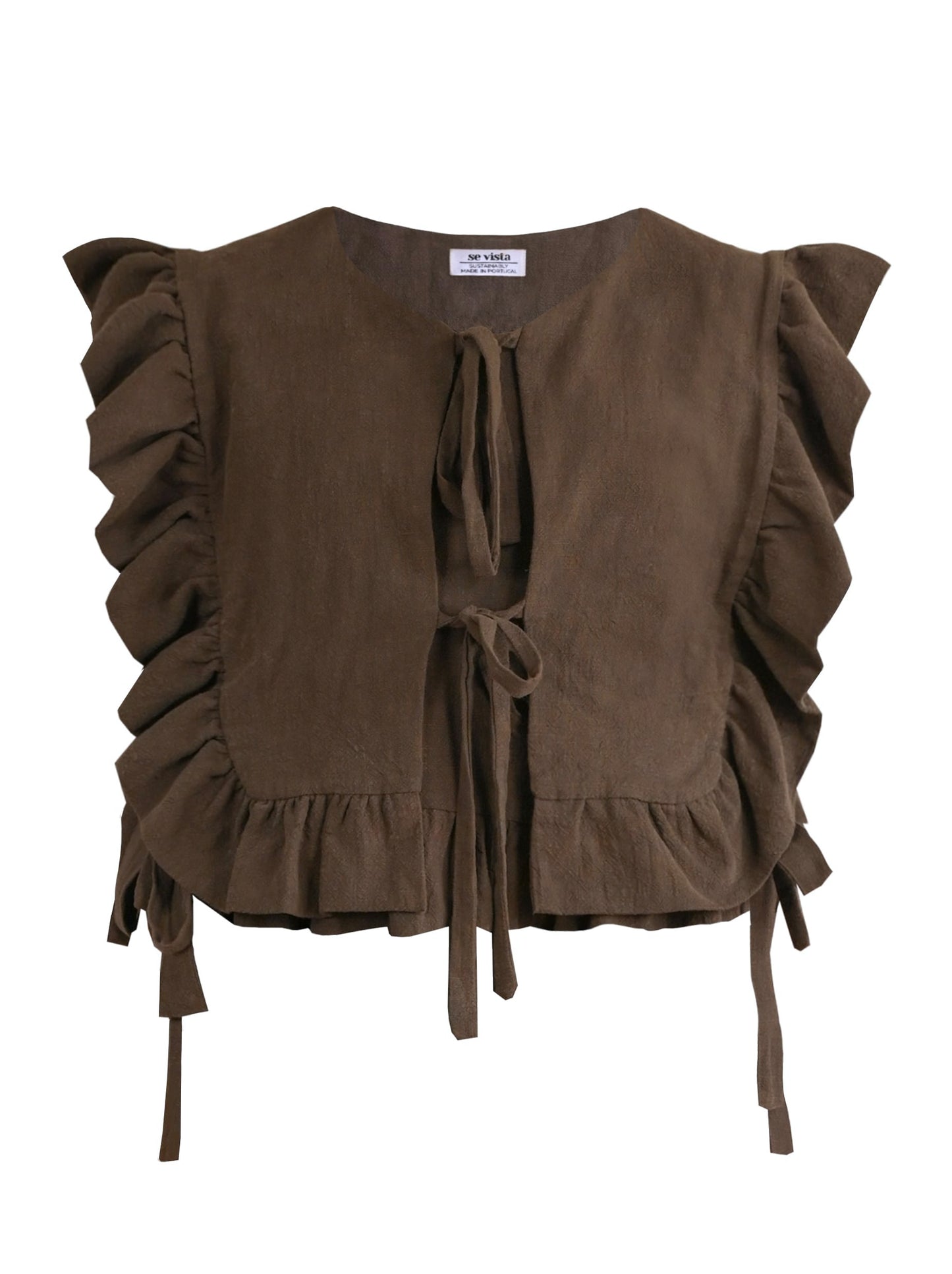 Ramie Ruffle Vest