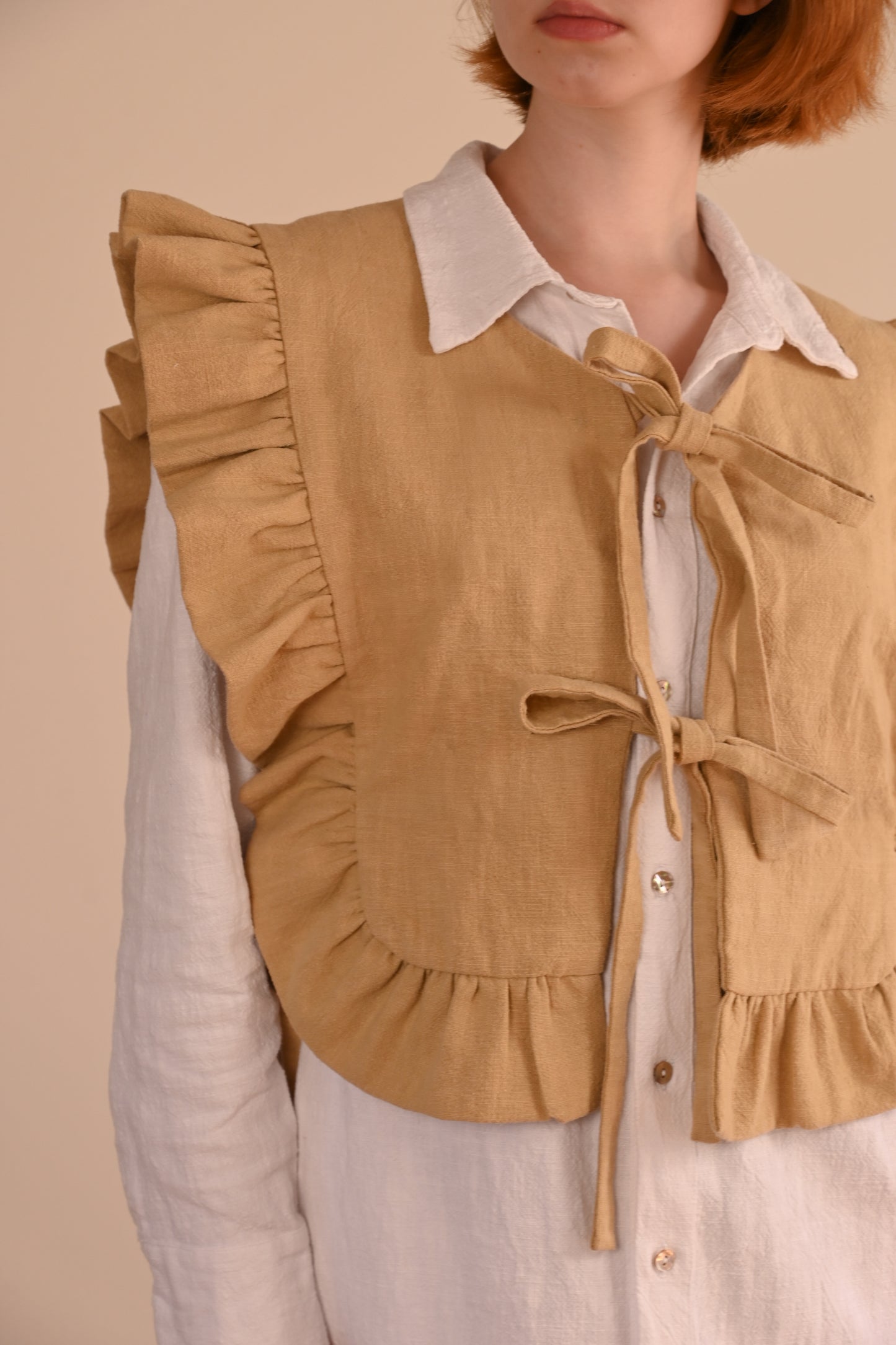Ramie Ruffle Vest