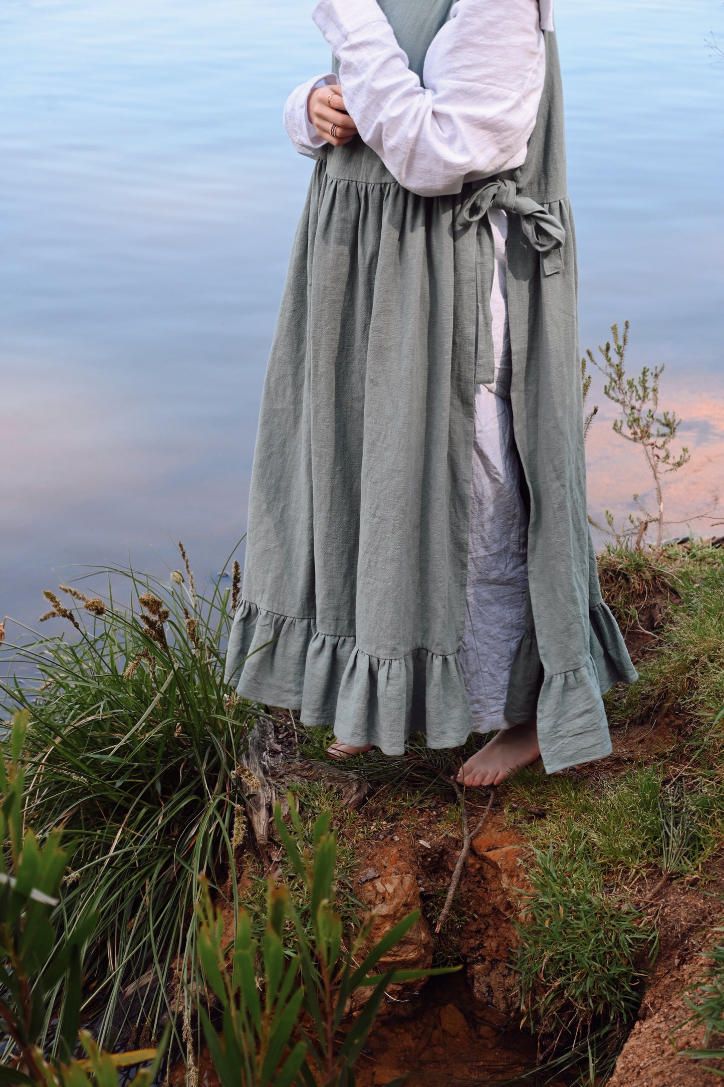 Ramie Apron Dress