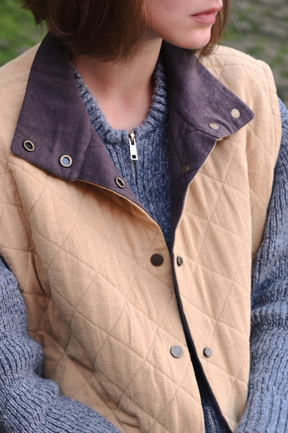 Ramie and Cotton Quilted Vest