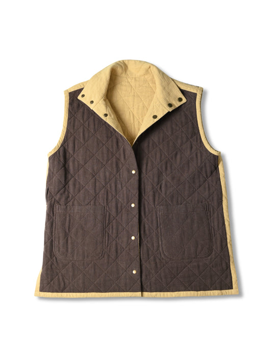 Ramie and Cotton Quilted Vest