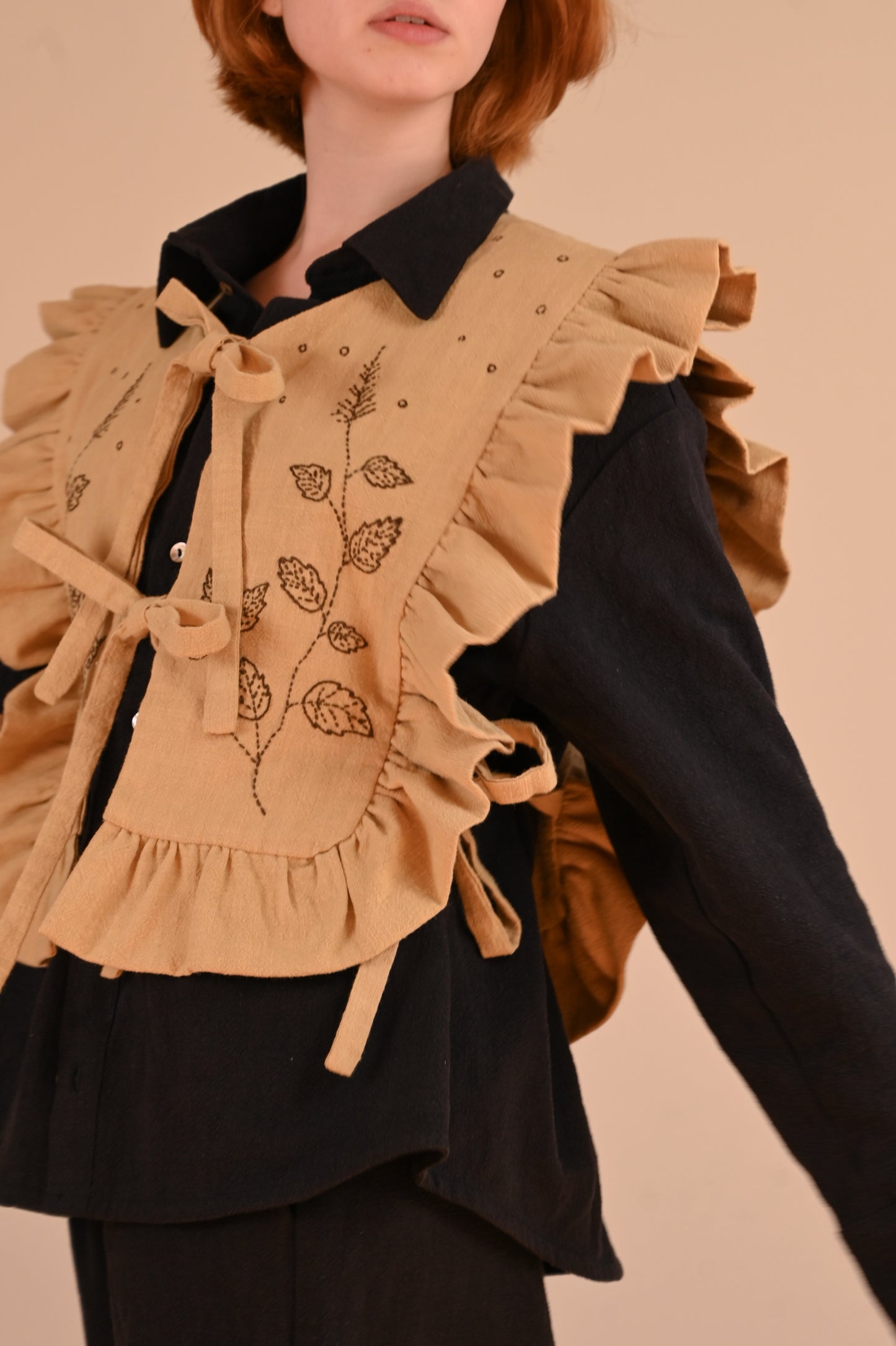 Ramie Ruffle Vest
