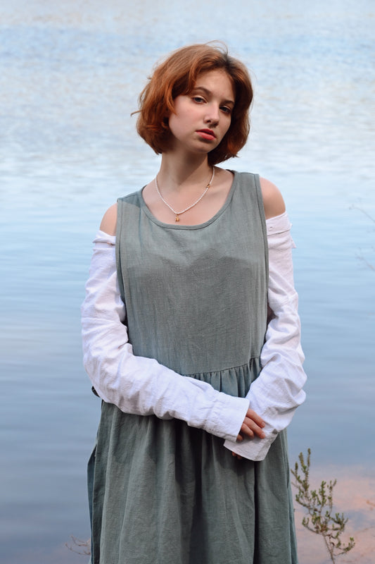 Ramie Apron Dress
